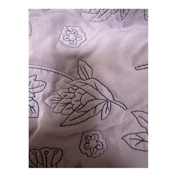 Analogy Quilted Jacket Floral Print Lavender Snap Down Jacket - S - Picture 4 of 8